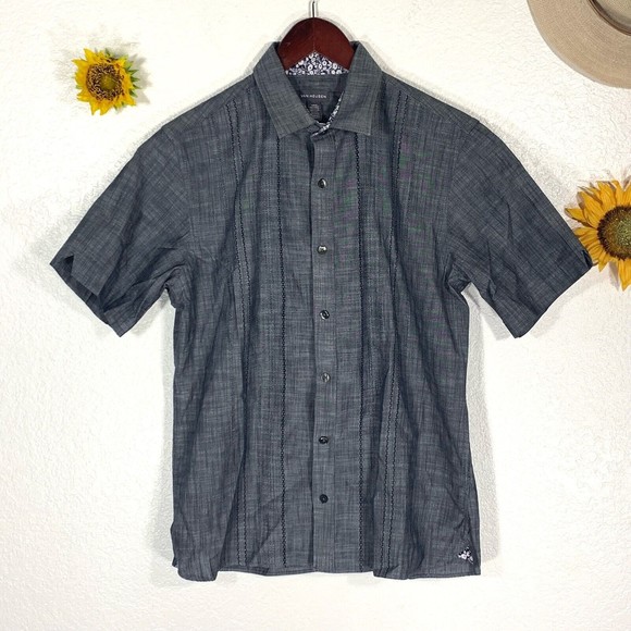 Van Heusen button-up denim shirt size medium mens - Picture 1 of 16